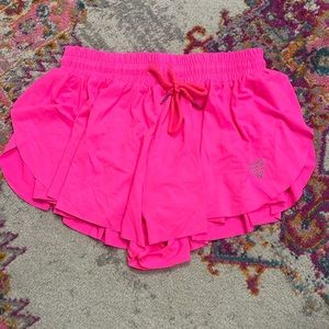 Neon pink athletic shorts